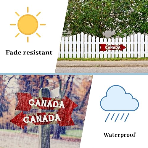 Miniatura 5 de Mukuko Letrero de metal con flecha derecha de Canadá, decoración de pared, barra de cueva de hombre, letreros de regalo personalizados de 6 x 18