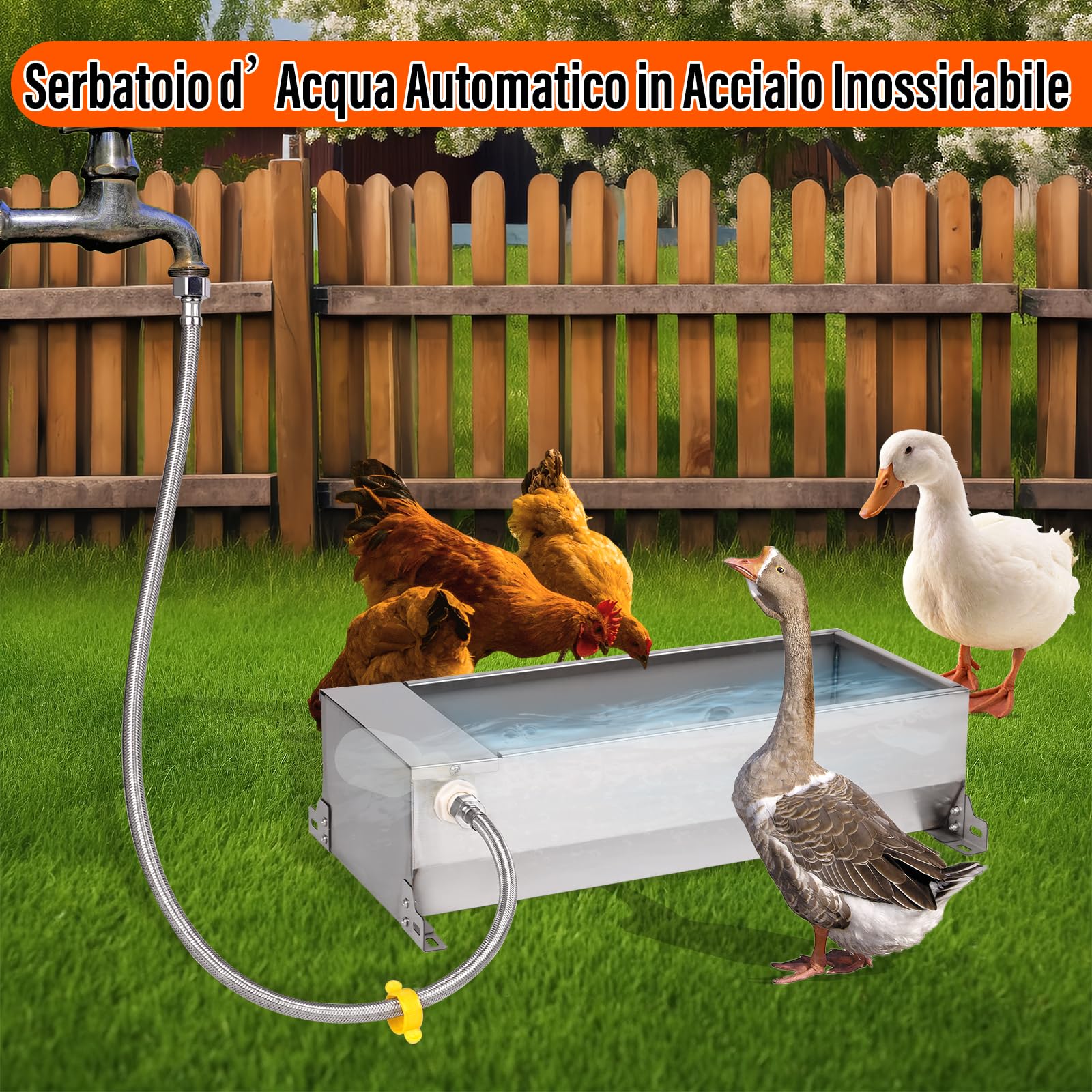 Abbeveratoio Per Cavalli con Valvola a Galleggiante, Bacino Automatico Per Capre In Acciaio Inox, Valvola a Galleggiante da 1/2 Pollice Per Bovini, Cavalli, Pecore e Cani Che Bevono