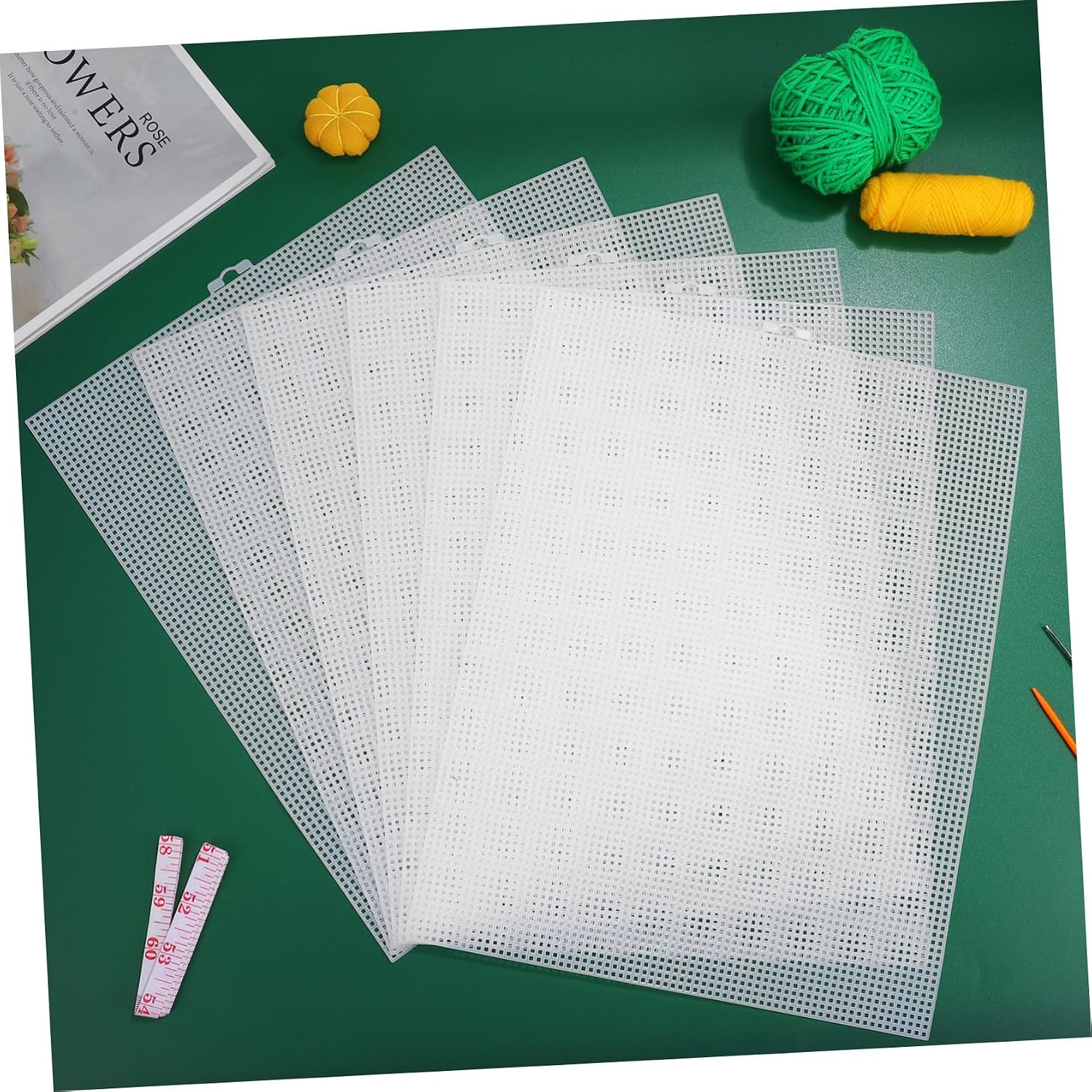 Anneome 6pcs Plastic Mesh Canvas Sheets for Embroidery DIY Knit and Crochet Projects Easy to Cut Durable Crafting Material Clear
