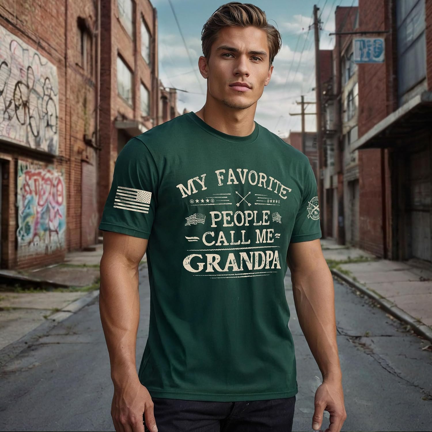 My Favorite People Call Me Grandpa Shirt, Grandpa Gift, Patriotic Shirts for Men