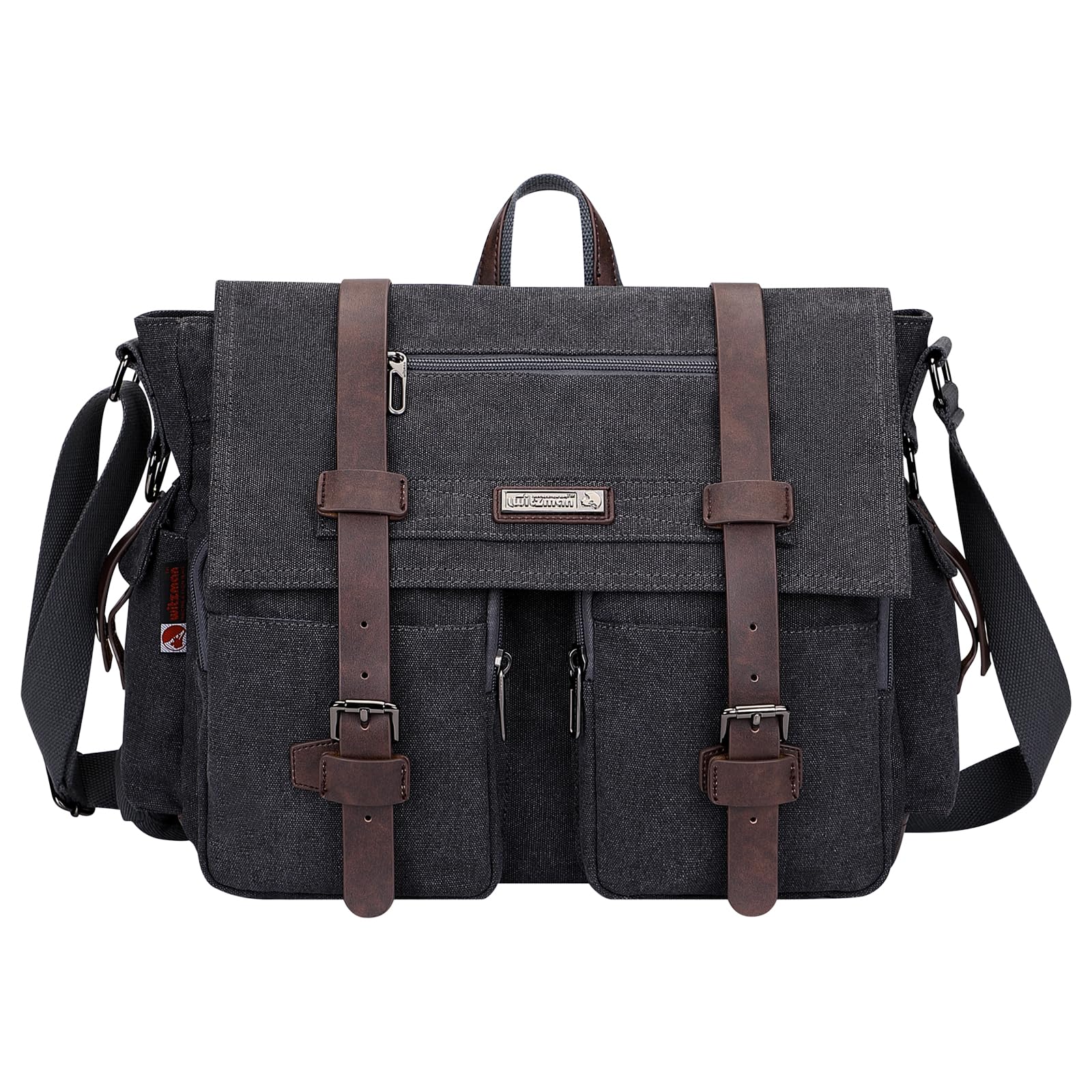 witzman Vintage Canvas Messenger Bag for Men Large Satchel Bags Crossbody Shoulder Fit 17 inch Laptop-picture-16