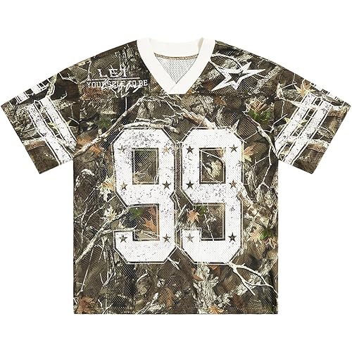 SOLY HUX Mens Jersey Y2k Baggy Shirts Graphic Tees Oversized V Neck Tshirts Summer Tops