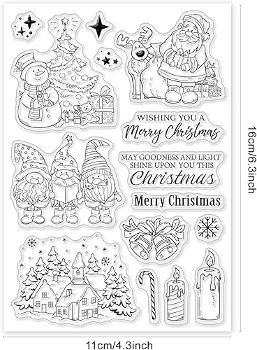 Miniatura 2 de ORIGACH Sellos transparentes de gnomo de Navidad, sellos de silicona reutilizables de gnomo de Navidad para hacer tarjetas navideñas, álbumes de