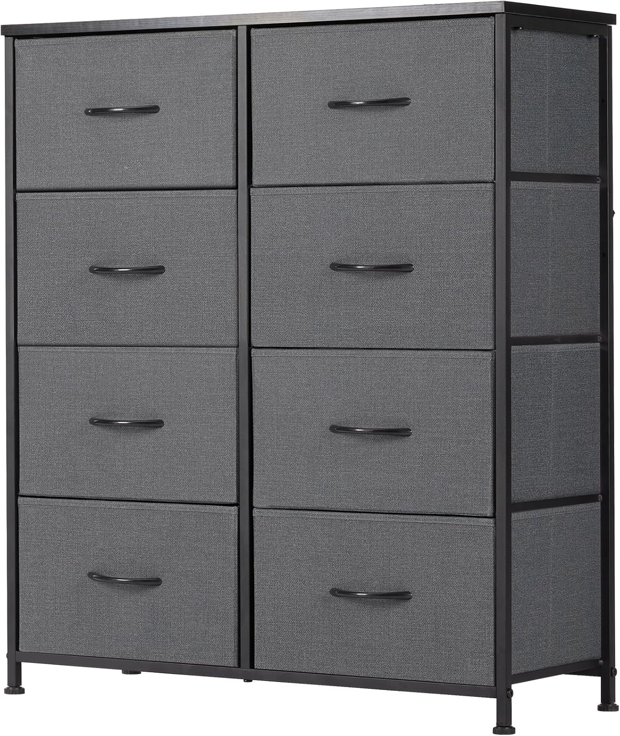 Sweetcrispy Dresser for Bedroom, Chest of Drawers, 8 Drawer Dresser, Closet Fabric Dresser with Metal Frame Grey 8 Deep Drawers