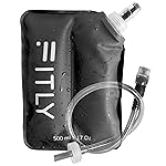 FITLY Soft Flask - 17 oz (500 ml) - Shrink As You Drink Soft Water Bottle for Hydration Pack/Running Vest With Hydration Tube - Folding Water Bottle for Running, Hiking - Ski Water Bottles (FLASK500)