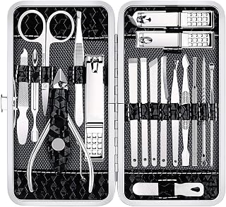Yougai 18-Piece Professional Nail Clippers Set - Manicure Pedicure Grooming Kit with Travel Case for Men & Women