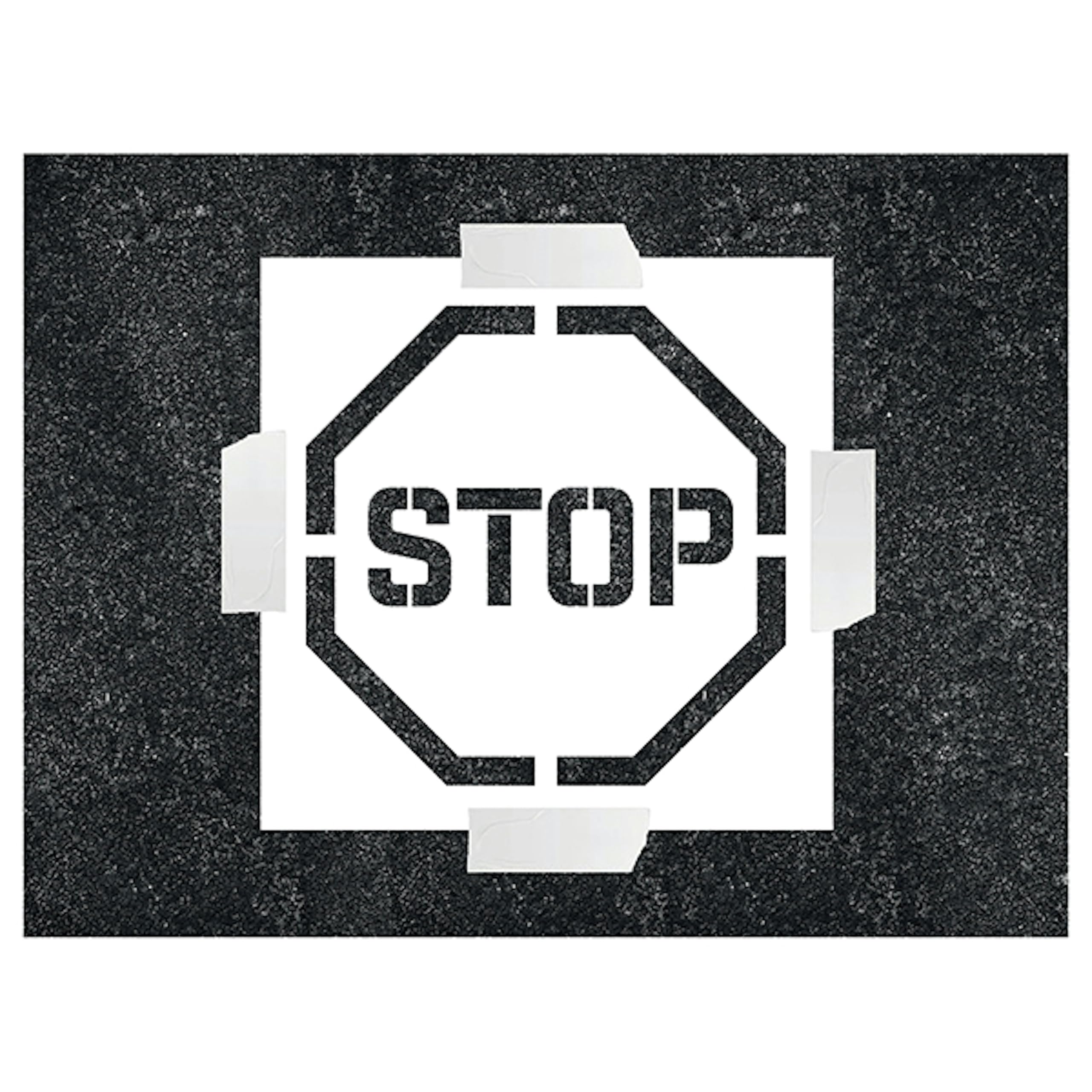 V Safety STOP Stencil 400 x 400 mm - 1.1mm Stencil Polypropylene Safety Sign