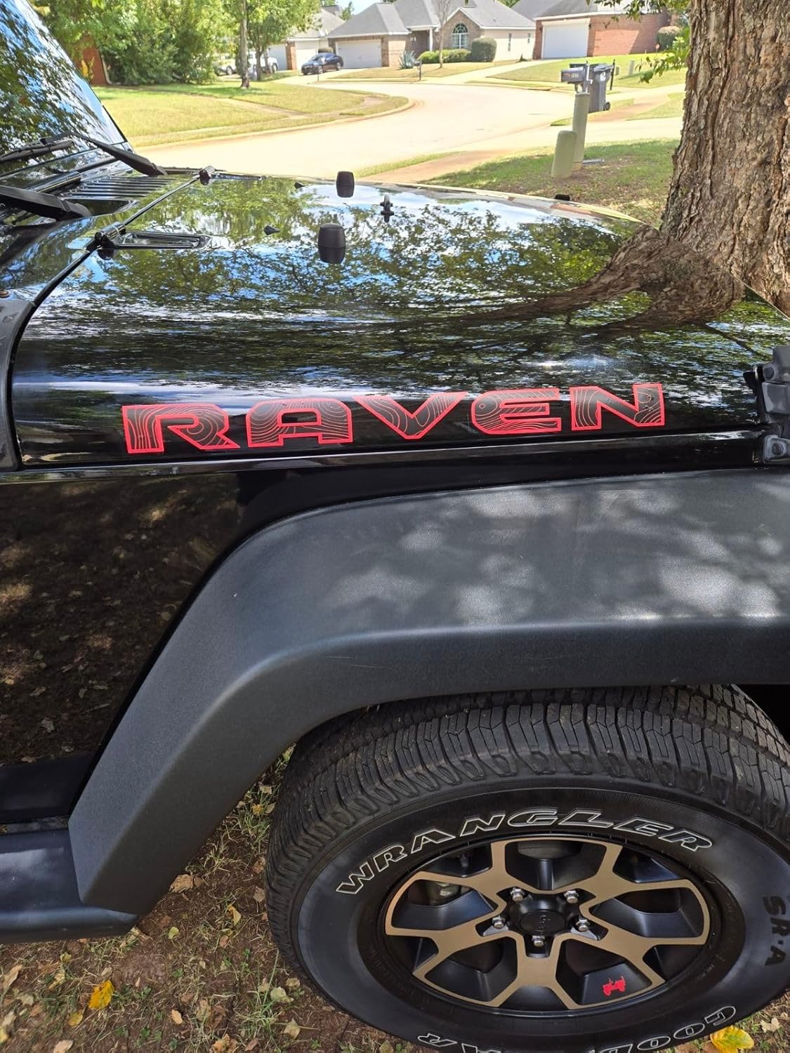 Custom Hood Decal JL Style 30in with Topographical Lines Compatible with JK TJ YJ CJ JT Pair Set of 2