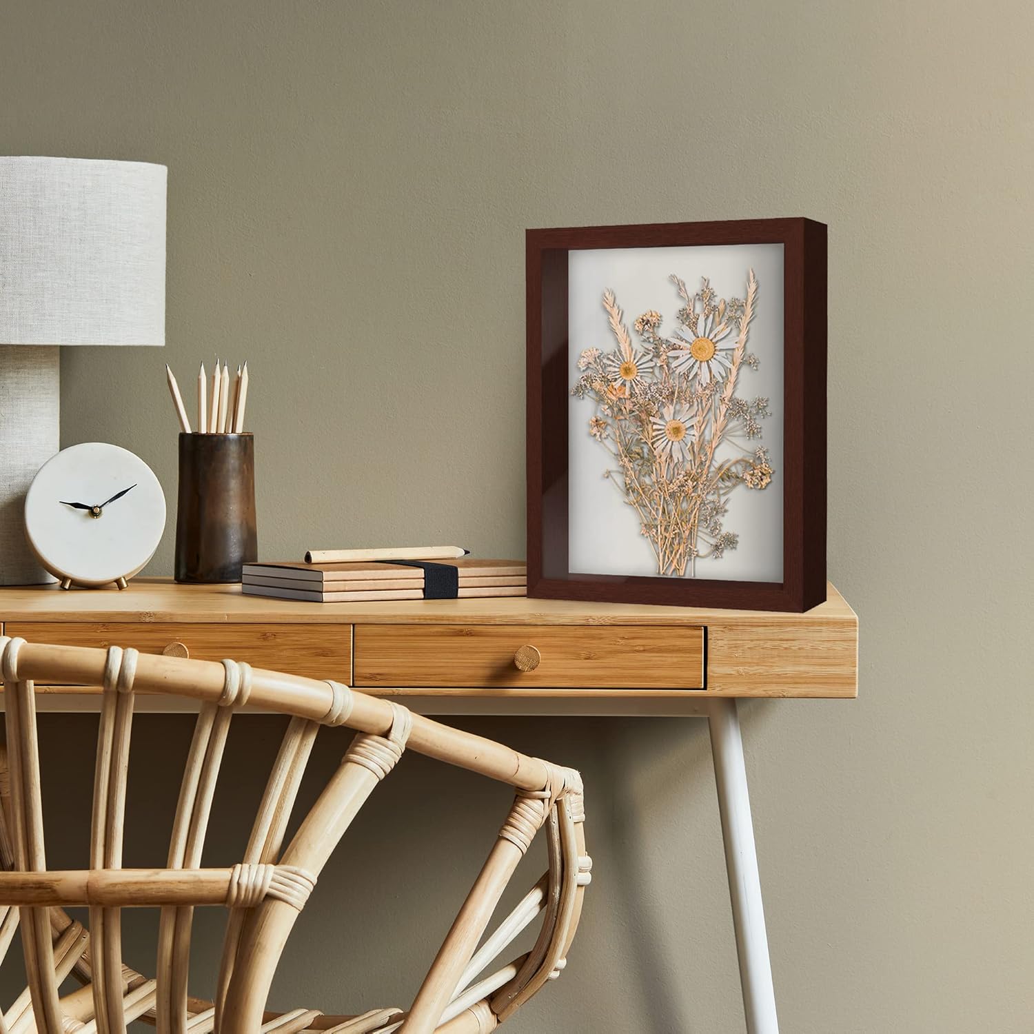 Americanflat 11x14 Shadow Box Frame with Shatter-Resistant Glass - Silhouette Collection - Large Shadow Box Display Case for Tabletop and Wall Display - Mahogany with Soft Felt Back