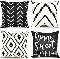 Vista 8 de Juego de 4 fundas de almohada decorativas de 20 x 20 pulgadas, color rojo vino, fundas de almohada para sofá, cama, sala de estar, fundas