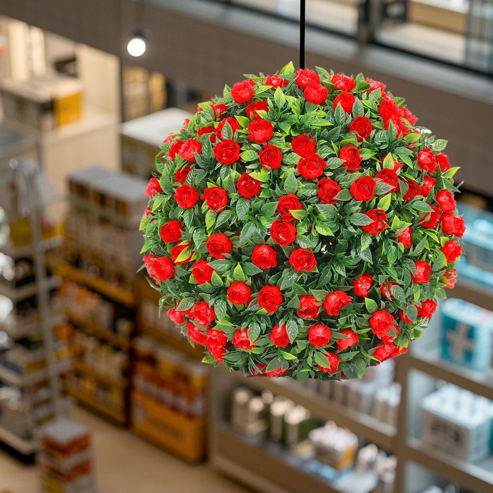 Generico Palle Topiarie Fiori Artificiali,Piante Finte Sferiche in Bosso | 2 Pezzi Decorazioni da Appeso per Interni ed Esterni Portico Giardino Terrazzo Balcone