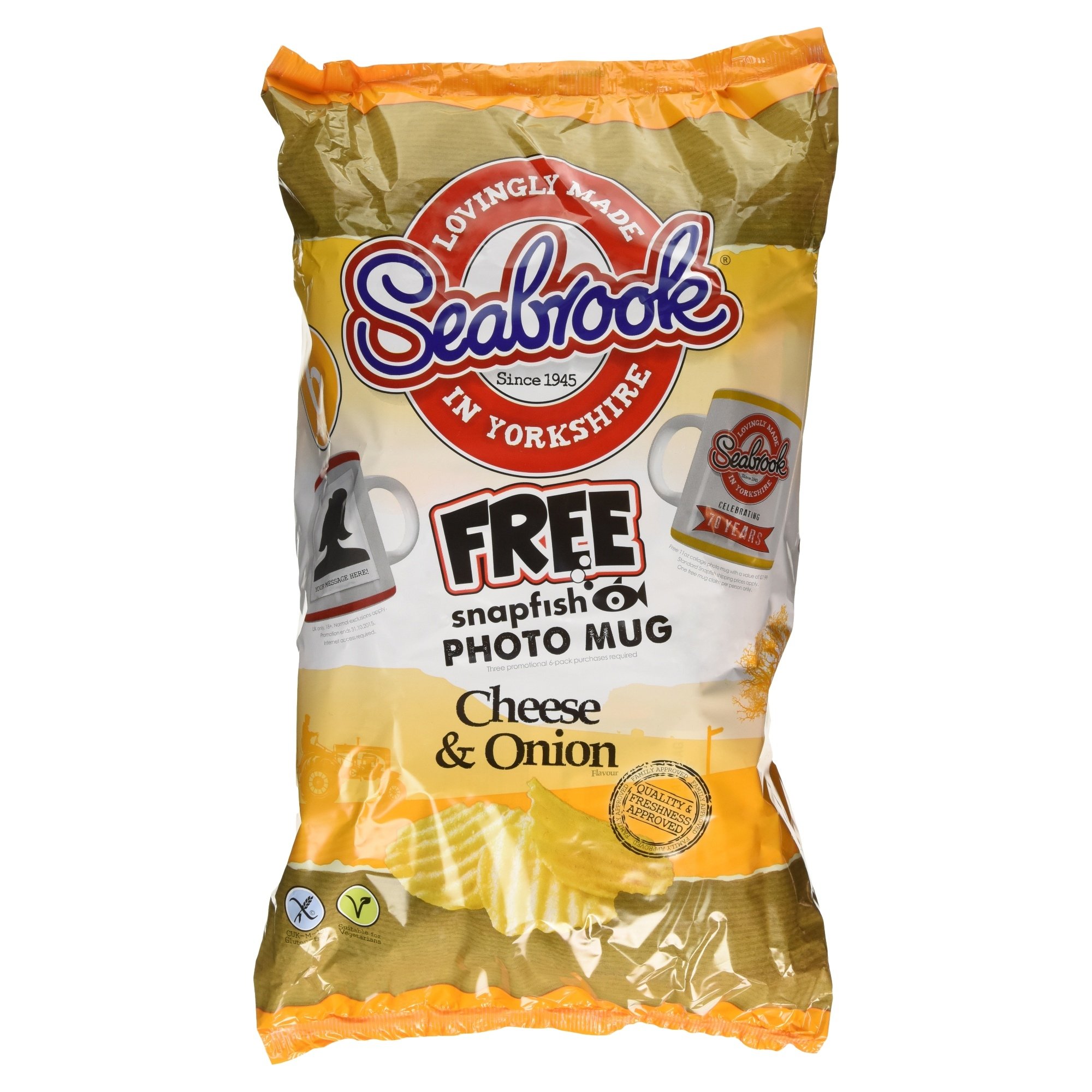 Seabrook Cheese & Onion Flavour, 6 x 25g