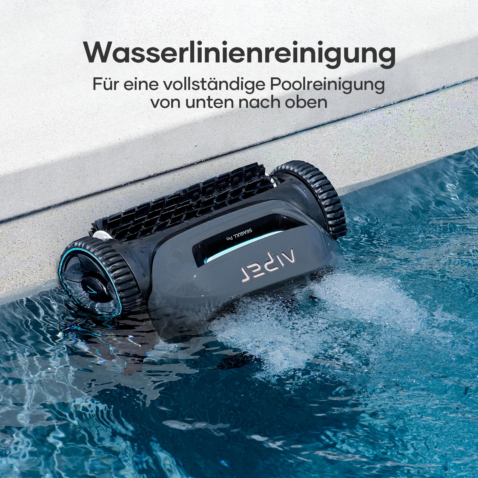 AIPER ZT6002 Poolroboter, Quad-Motorensystem, WavePath Navigationstechnologie, 3 Reinigungsmodi, Poolsauger Akku Kabellos, Poolroboter Boden und Wand Ideal für Pool bis zu 150㎡ (Generalüberholt)