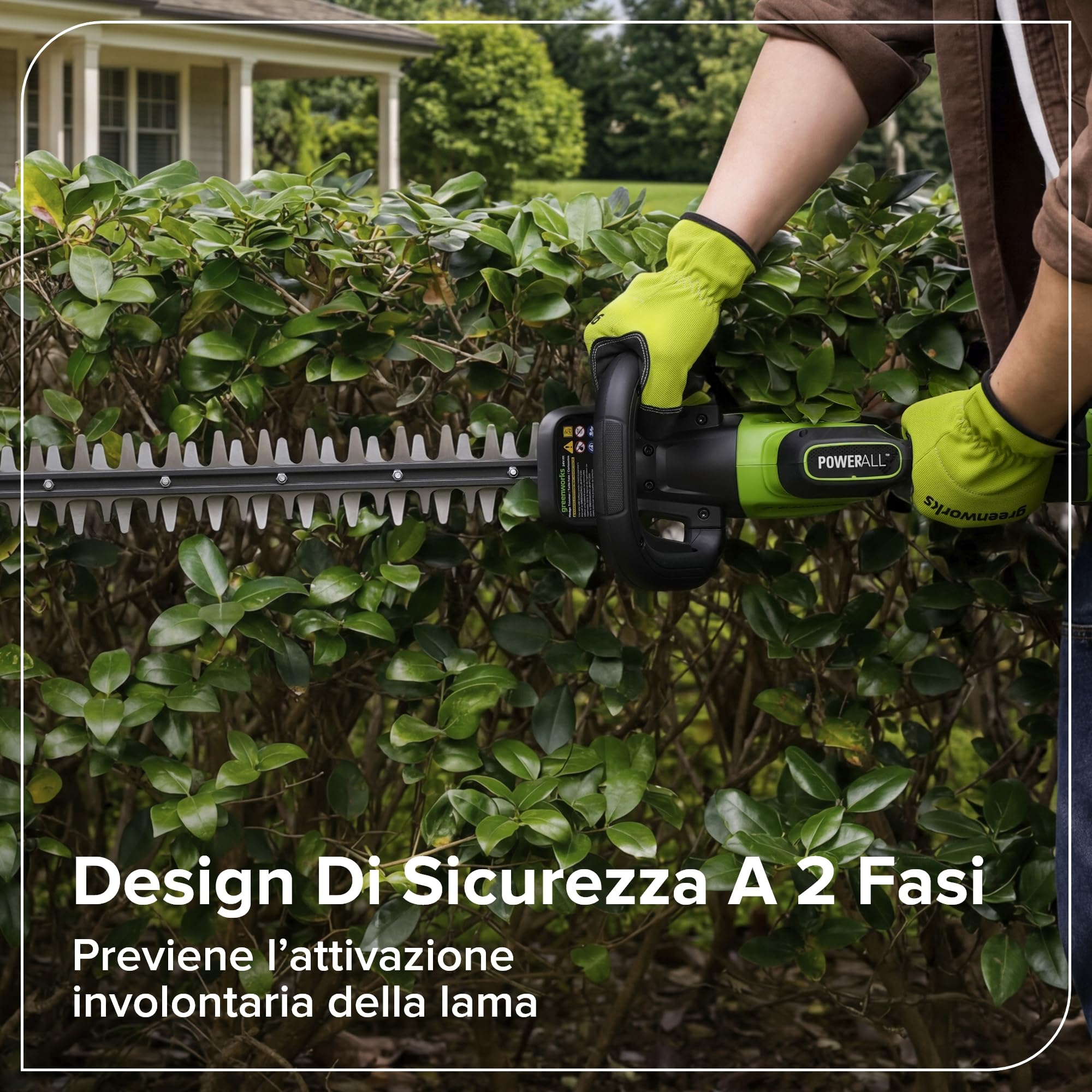 Greenworks Cortasetos a batería 24V 56 cm con batería incluida, Motor brushless, Cuchilla Doble acción 28 mm, Hedge Sweeper, Cargador HT2202A1