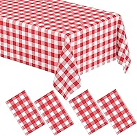 Vista 103 de WNINK Paquete de 6 manteles desechables negros de 54 x 108 pulgadas, para barbacoa, cumpleaños, picnic, despedida de soltera, compromiso, boda