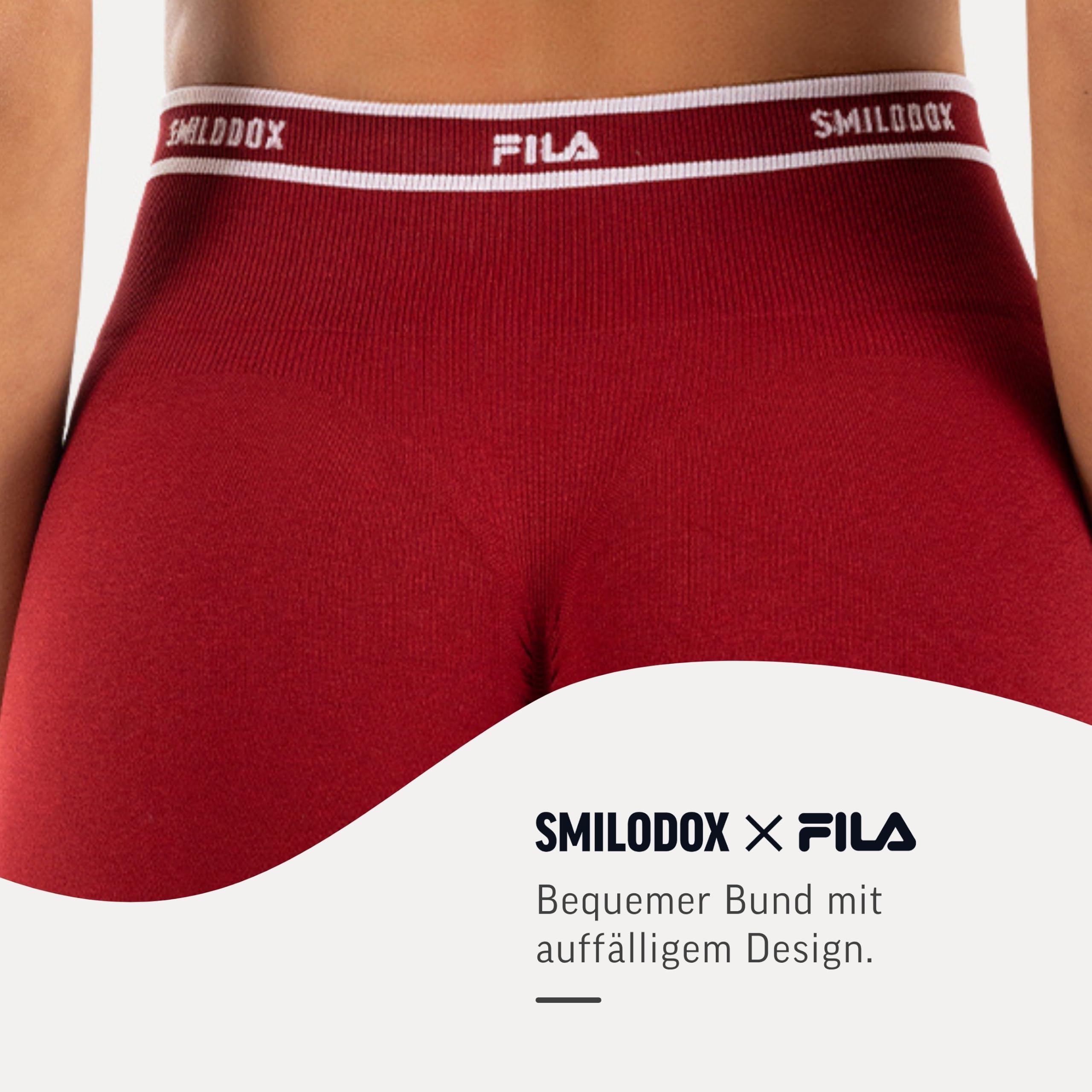 SMILODOX x FILA Leggings Damen Noli, Seamless Kompressionsleggings mit Scrunch, mit elastischem Bund, Shaped Fit Sport Hose, Fitness Leggings, für Workout, Gym & Yoga