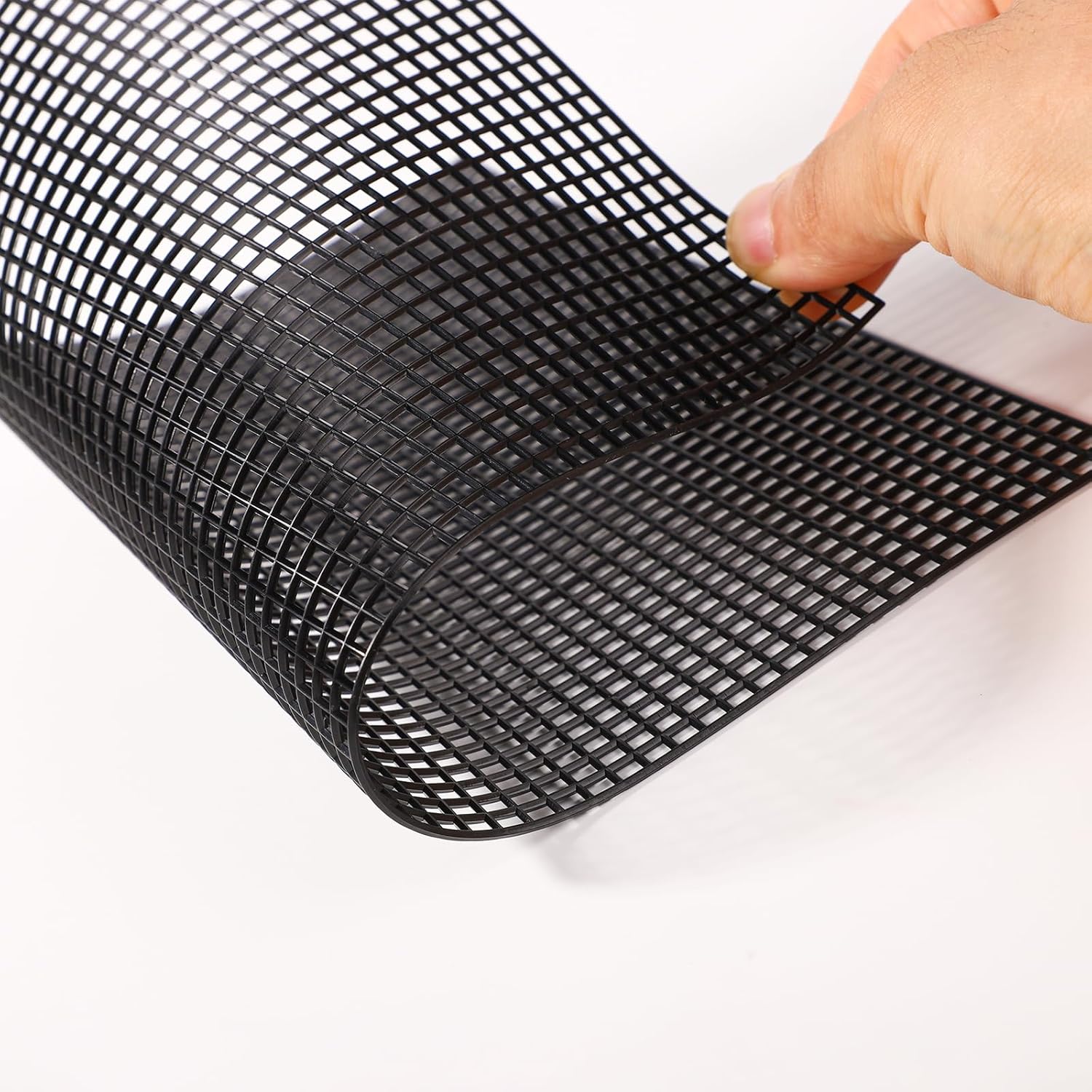 6pcs Plastic Mesh Canvas Sheets, 11.02x9.06in 5CT Plastic Mesh (Black)