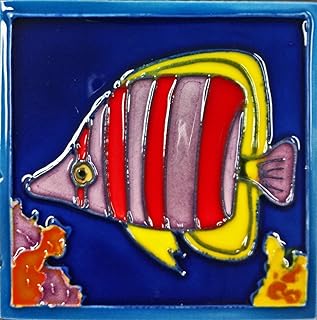 Continental Art Center SD-118 4 by 4-Inch Tropical Fish No.4 Ceramic Art Tile