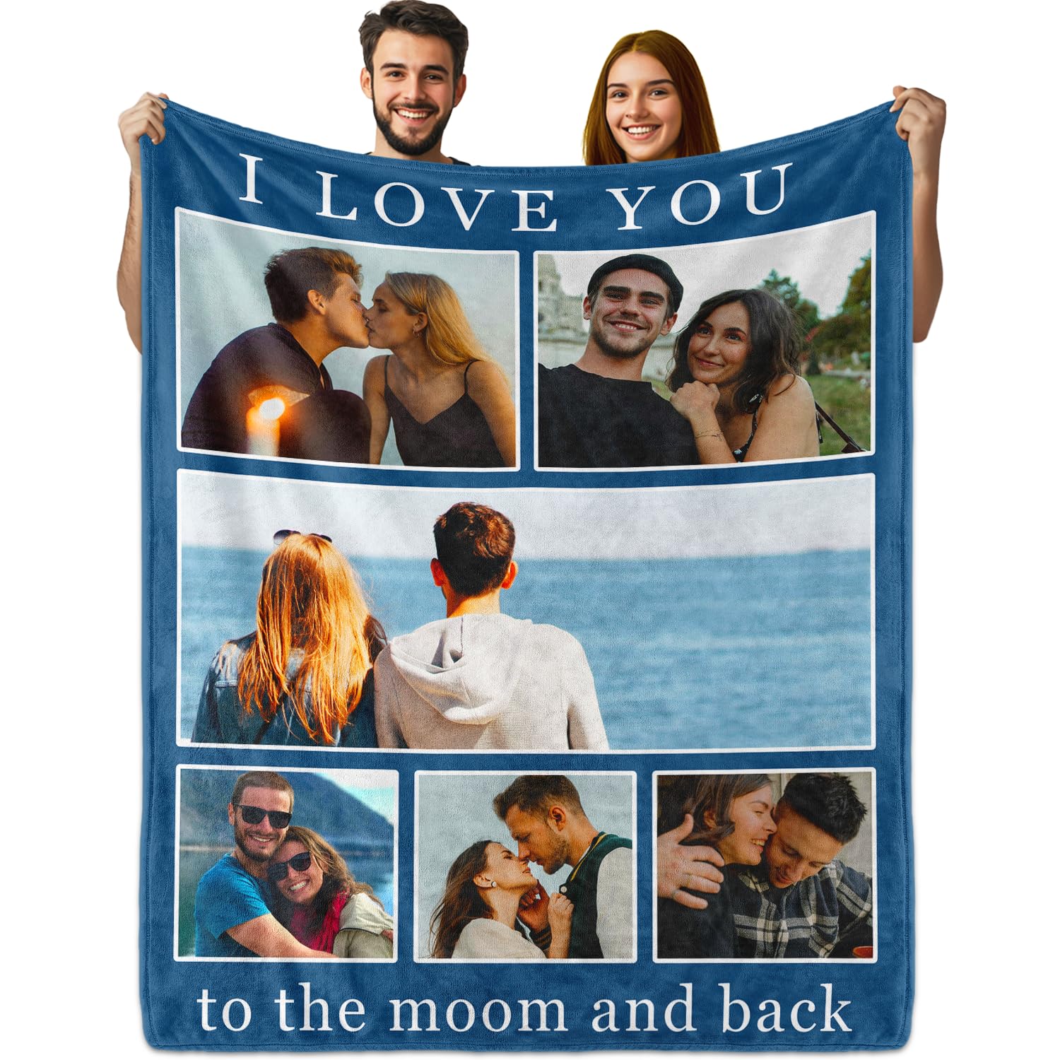 PUREFLY Custom Blanket with Text Photos Customized Throw Blankets Gifts for Husband Wife Girlfriend Boyfriend Birthday Anniversary Wedding Valentines Christmas 30'' x 40'' Photo 6-2