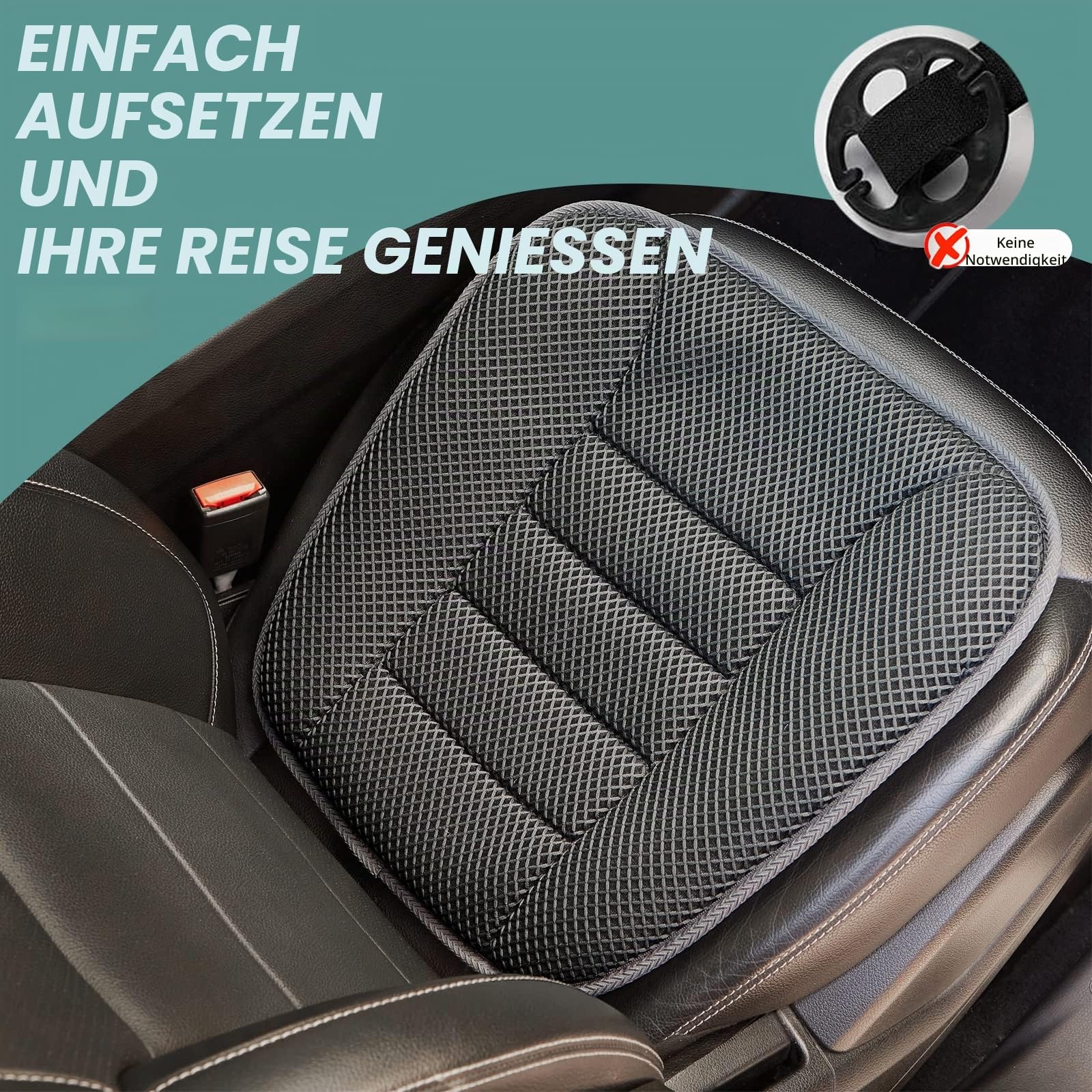 AEROiVi Autositzkissen zum Fahren, atmungsaktives 3D-Air-Mesh, rutschfeste Unterseite, Komfort Autositzschutz, Autositzunterlage funktioniert auch mit LKW und Bürostuhl Zuhause