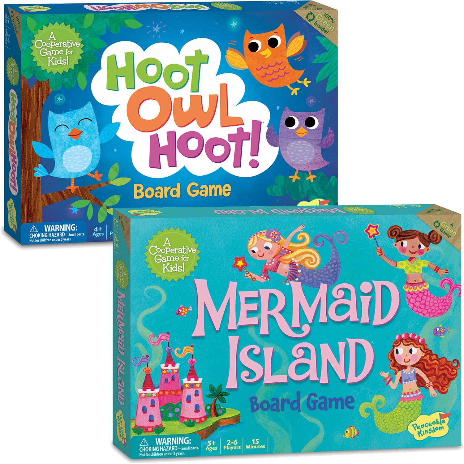 Peaceable Kingdom Hoot Owl Hoot And Mermaid Island Cooperative