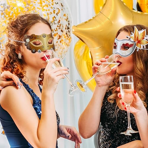 Miniatura 2 de Sumind 12 máscaras de Mardi Gras a granel, máscara de carnaval veneciano, retro, punk, decoración de fiesta para Mardi Gras, disfraz de Halloween,