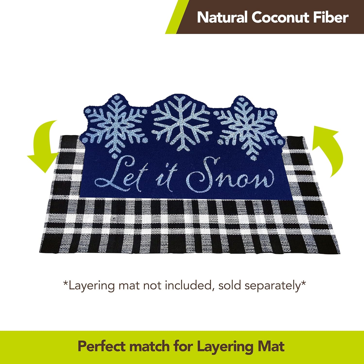 Briarwood Lane Dancing Snowflakes Coir Doormat