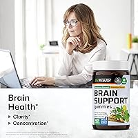 Vista 2 de BIO KRAUTER Brain Support Gummies - 60 Vegan Chews - Natural Brain Supplement - Ashwagandha, Ginkgo Biloba, Bacopa, DMAE, and Vitamins for Cognitive