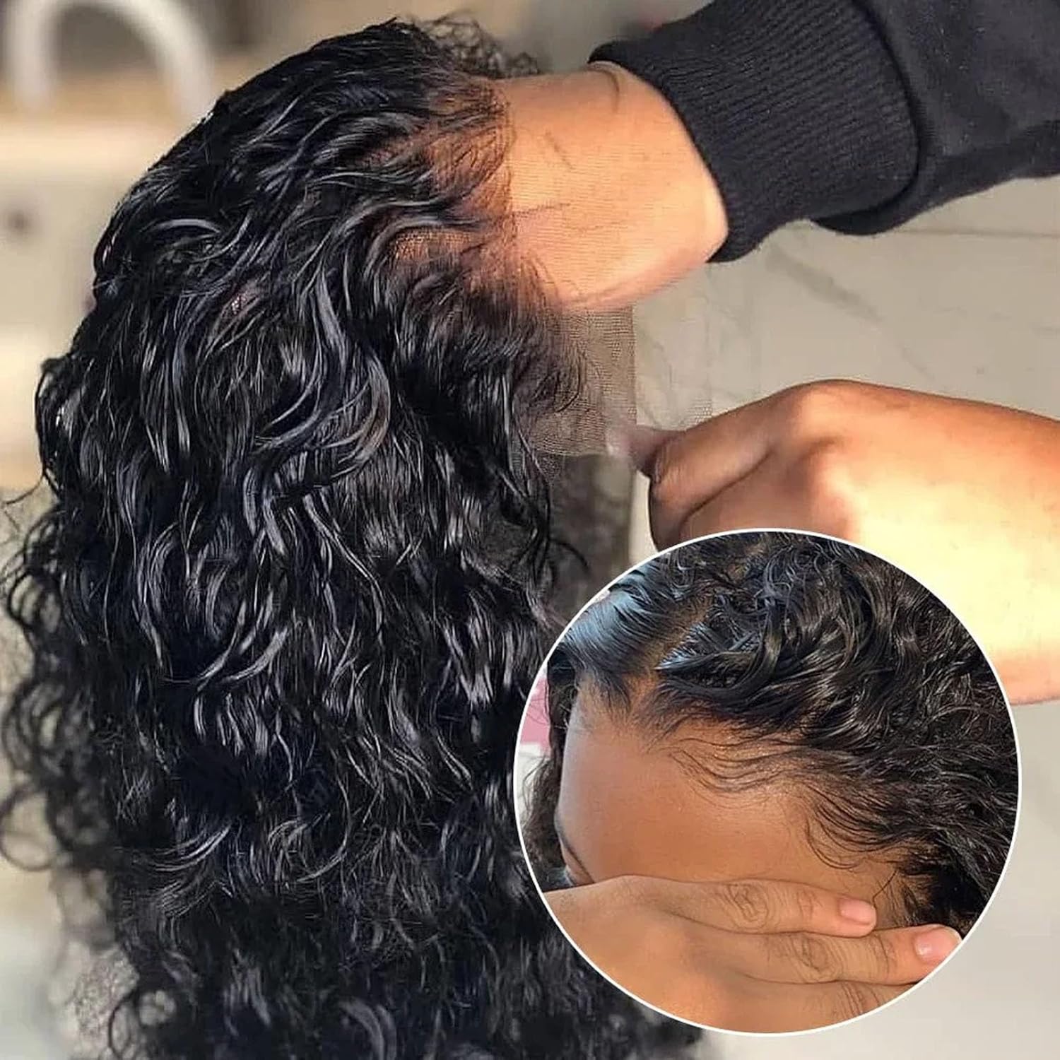 Short Bob Wigs Human Hair 13x4 Deep Wave Lace Front Wigs Human Hair Density 180 Human Hair Wigs for Women with Baby Hair