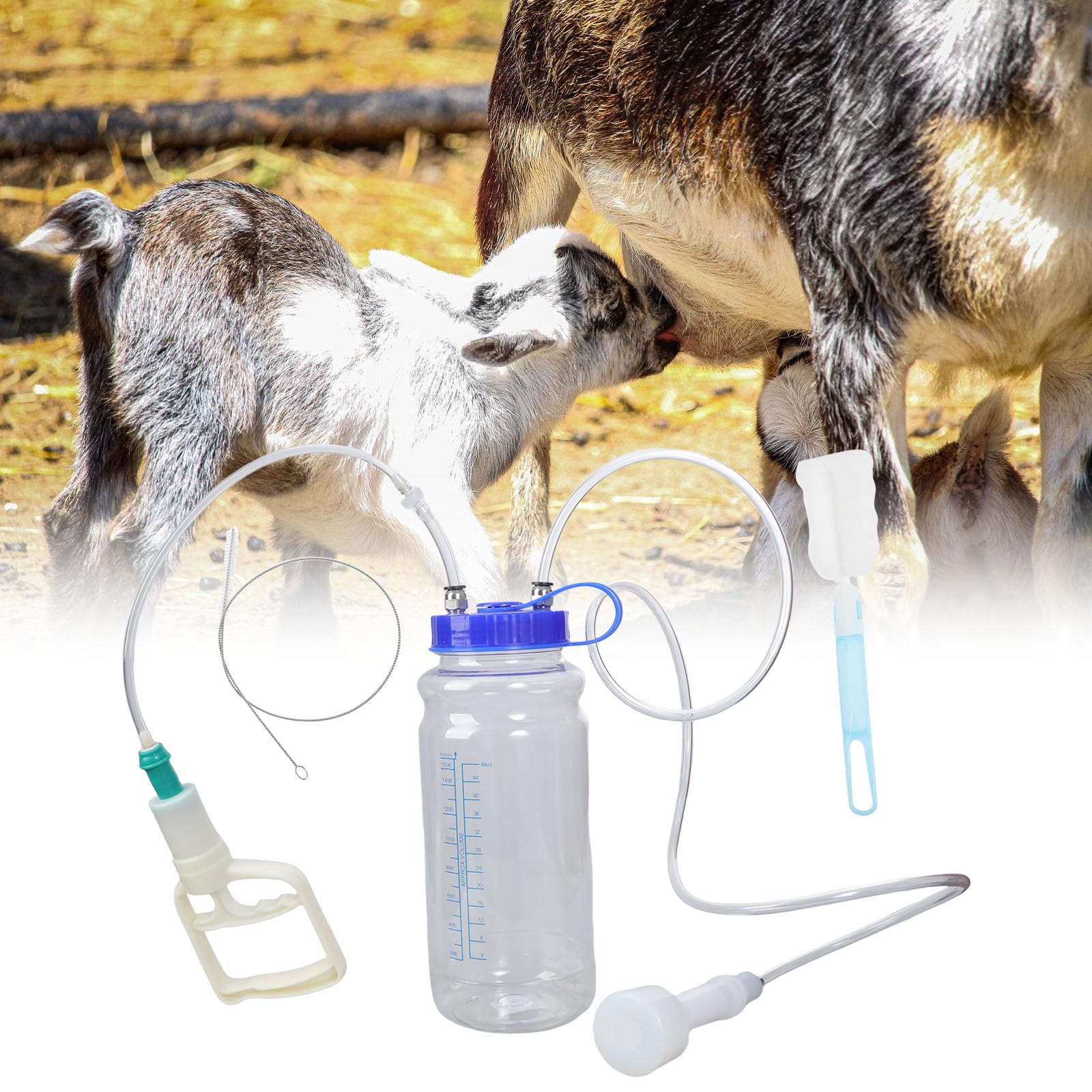 Macchina portatile di mungitura di capra, tiralatte, vuoto a mano, attrezzatura pecora in plastica per piccole aziende agricole, pompe per vuoto manuali