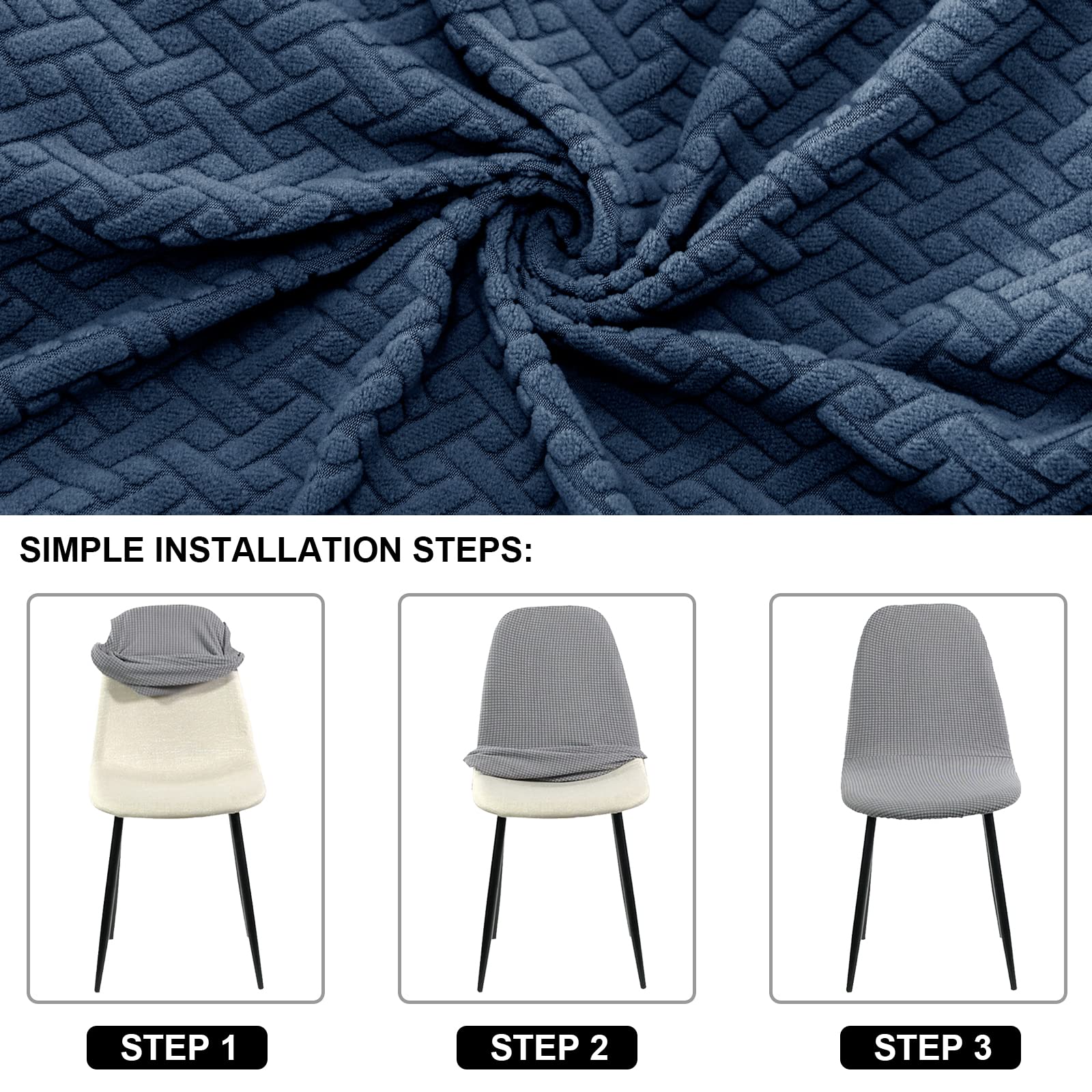 Coprisedie Elasticizzati Lydevo 4 Pezzi - Con Schienale, Lavabili, Universali Per Cucina E Soggiorno