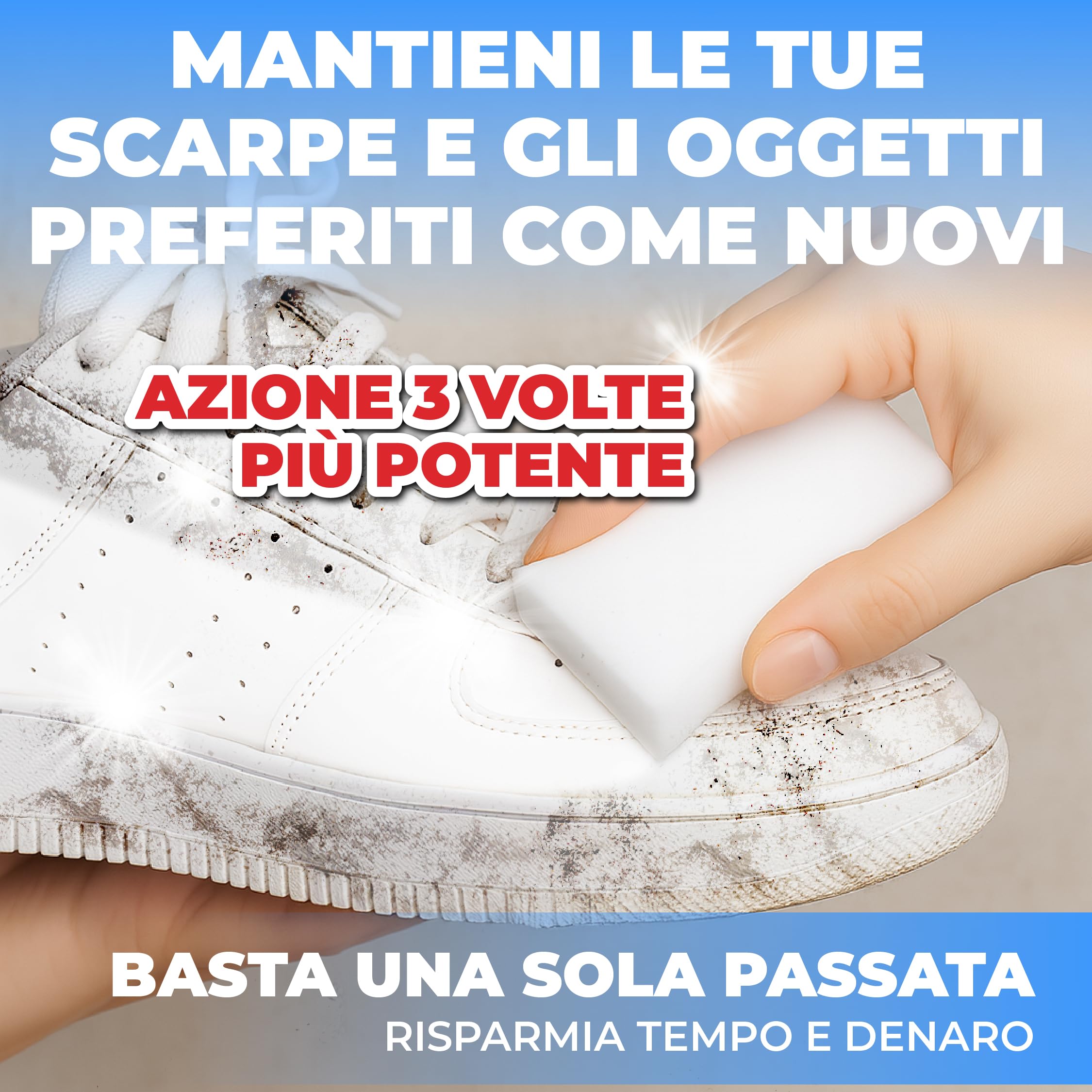 Gomma Magica 18 Pezzi – Spugna Magica Riutilizzabile, Pulizia Solo con Acqua Senza Prodotti Chimici – Ideale per Macchie su Muri, Cucina e Scarpe