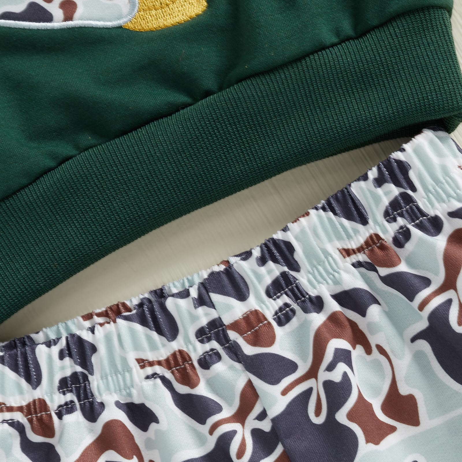 Sudadera con capucha de camuflaje de pato para bebé niño pequeño, ropa de caza, sudadera bordada con estampado de camuflaje y pantalones deportivos