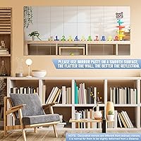 Vista 6 de Suzile 120 hojas de espejo flexibles autoadhesivas de 8 x 6 pulgadas, calcomanías de espejo de plástico PET para paredes, película protectora sin