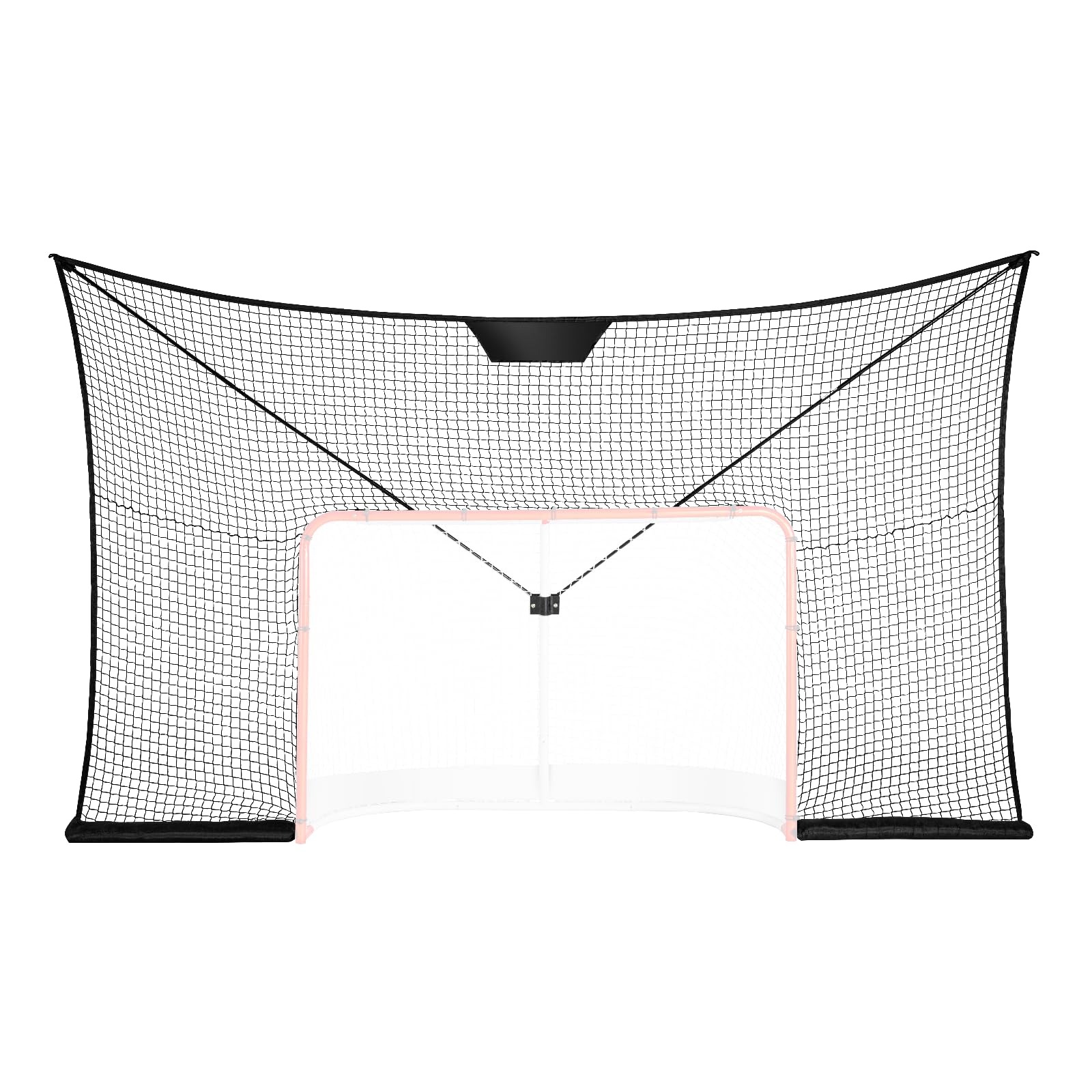 VEVOR Filet de But de Hockey 366x220 cm, Pare-Ballons de Rue, Ensemble d'Entraînement Portable, Assemblage Facile, Intérieur et Extérieur, Noir (Cadre Non Inclus)
