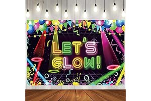 71 x 47 Inches Halloween Neon Glow Party Photography Backdrops Polyester Fabric Baby Shower Banner
