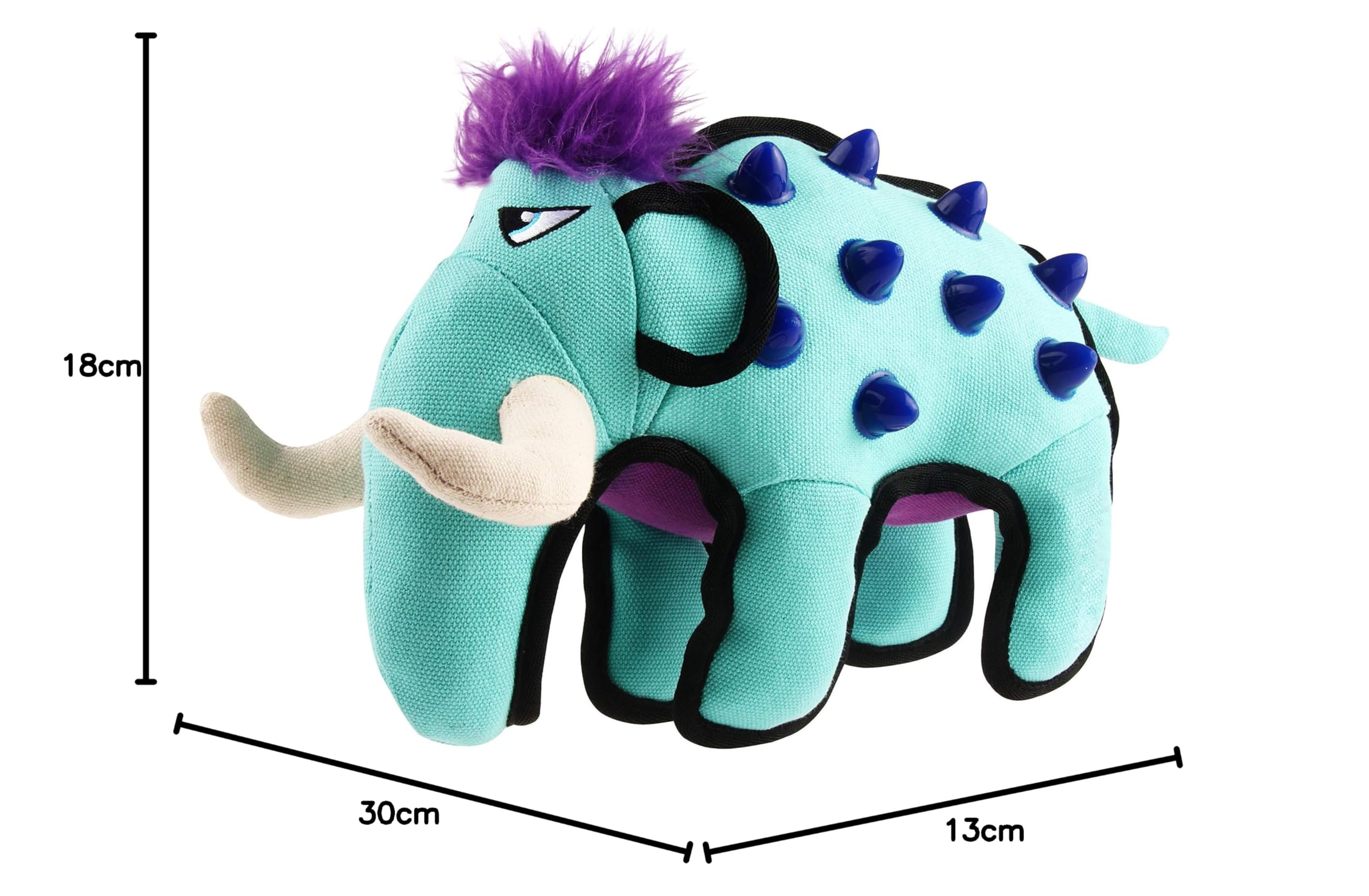 GiGwi Duraspikes - Juguete para Perros Extra Duradero con Elefante Azul Claro, Juguete Interactivo para masticadores Duros