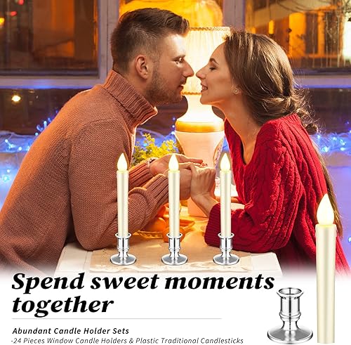 Miniatura 7 de Portavelas cónicos para ventana, candelabros tradicionales de plástico para centro de mesa, base de vela para Halloween, Navidad, boda, mesas de