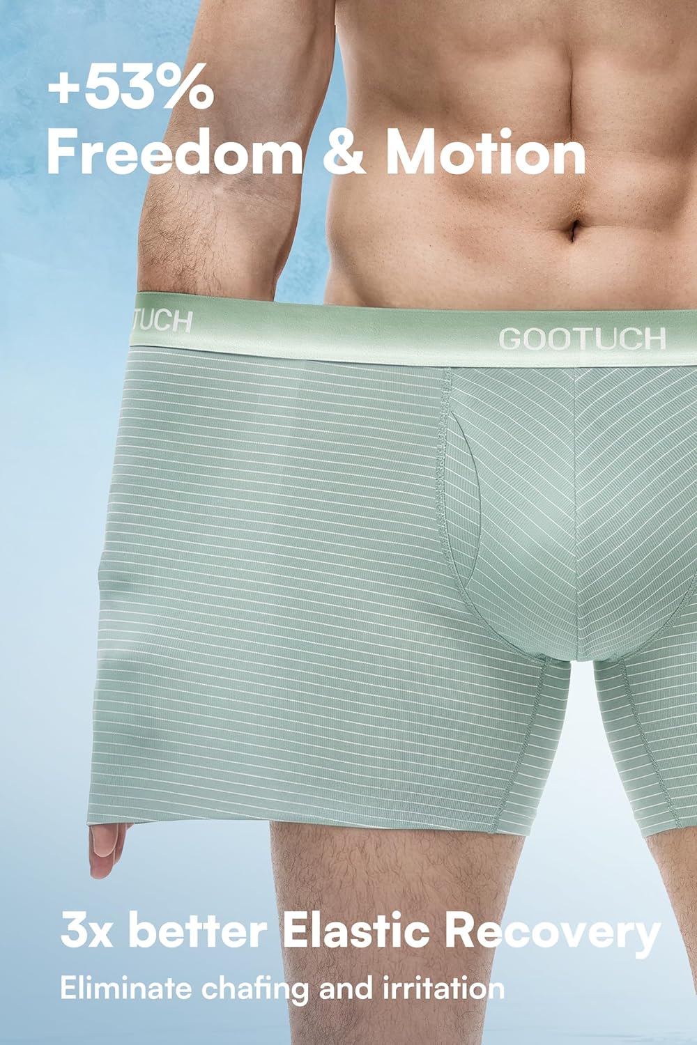 GOOTUCH Men's Breathable Cool Underwear, Moisture Wicking Odor Control Boxer Briefs, Stretch Seamless & Quick Dry