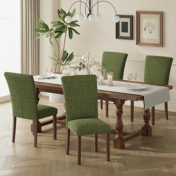 COLAMY Upholstered Parsons Dining Chairs Set of 4