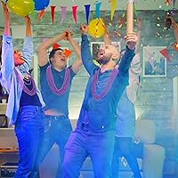 Vista 3 de 100 PCS Cuentas de Mardi Gras, Regalos de Fiesta de Cuentas de Mardi Gras, Collares de Juguete de Cuentas Moradas de 33", Disfraz a Granel