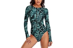 Womens Athletic Training Swimsuit Long Sleeve Rashguard for UV Sun Protection and Warmth During Surfing