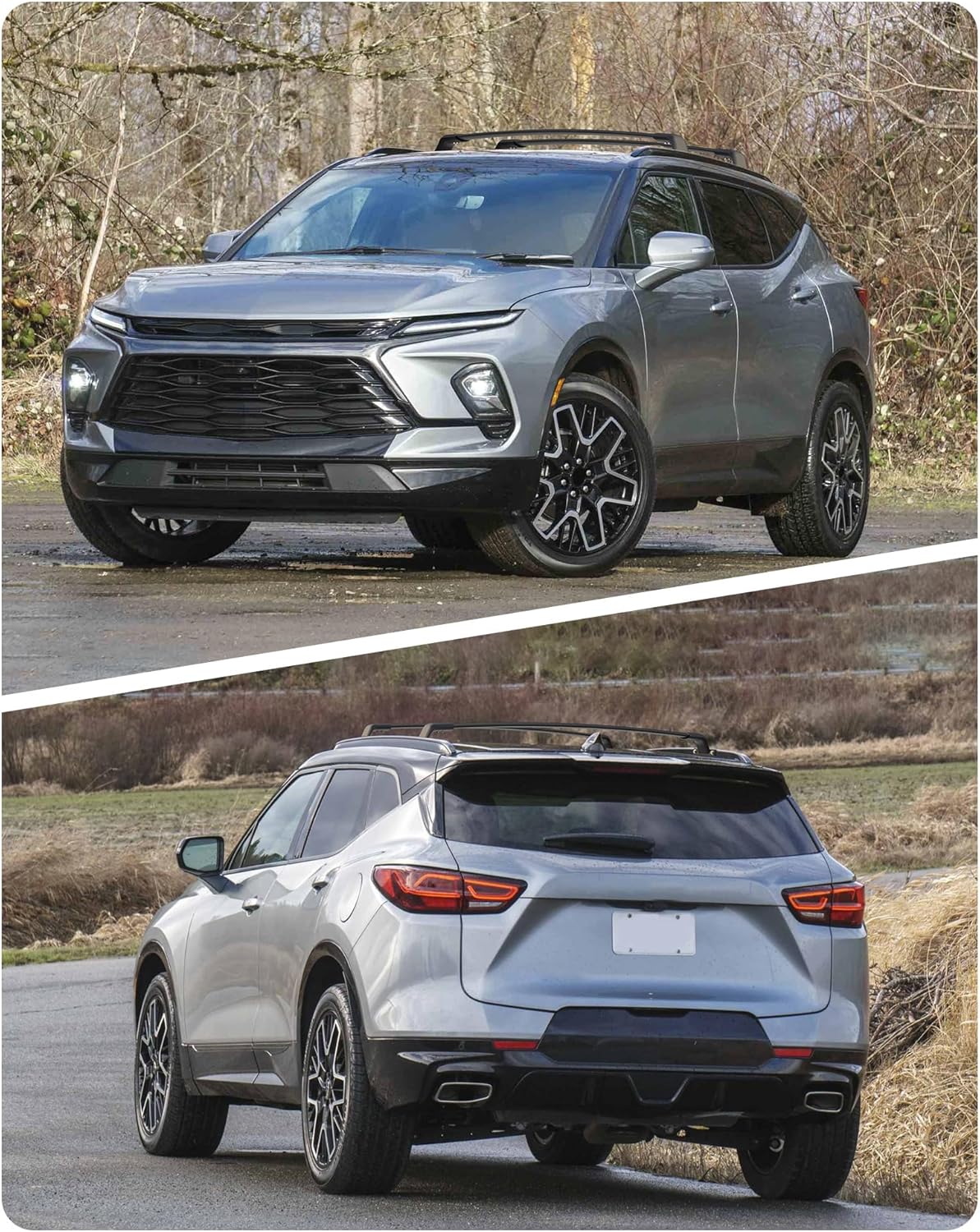 220lbs Cross Bar Roof Rack Fit for Chevrolet Chevy Blazer 2019-2026 (NOT for EV) Cargo Carrier Crossbar Rooftop Accessories (with Side Roof Rails)