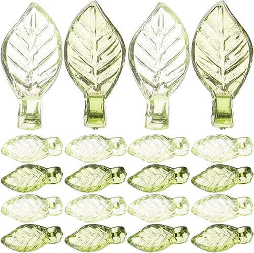 Miniatura 1 de SEWACC 100 dijes acrílicos de hojas verdes transparentes para manualidades, pulseras, collares, aretes, manualidades, fabricación de joyas,