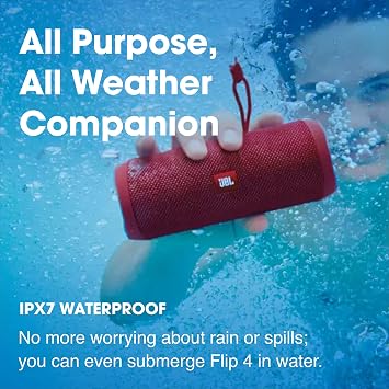 JBL Flip 4 Waterproof Portable Bluetooth Speaker - Blue