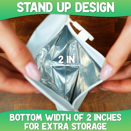 Miniatura 4 de 100 bolsas de salida de 8 x 6 x 2 pulgadas – Bolsa de salida blanca resellable con cierre de cremallera – Bolsa hermética gigante con cierre de