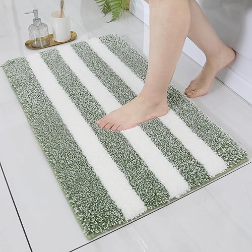 WAMRLY - Alfombras de baño súper absorbentes, extra gruesas, peludas de felpa para baño, antideslizantes, lavables a máquina para baño (color