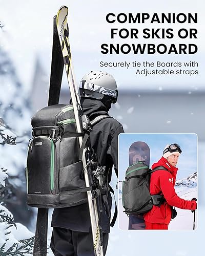 Miniatura 2 de OutdoorMaster Bolsa para botas de esquí, mochila de viaje para casco, zapatos de esquí, gafas, guantes y accesorios  Exterior e inferior impermeables