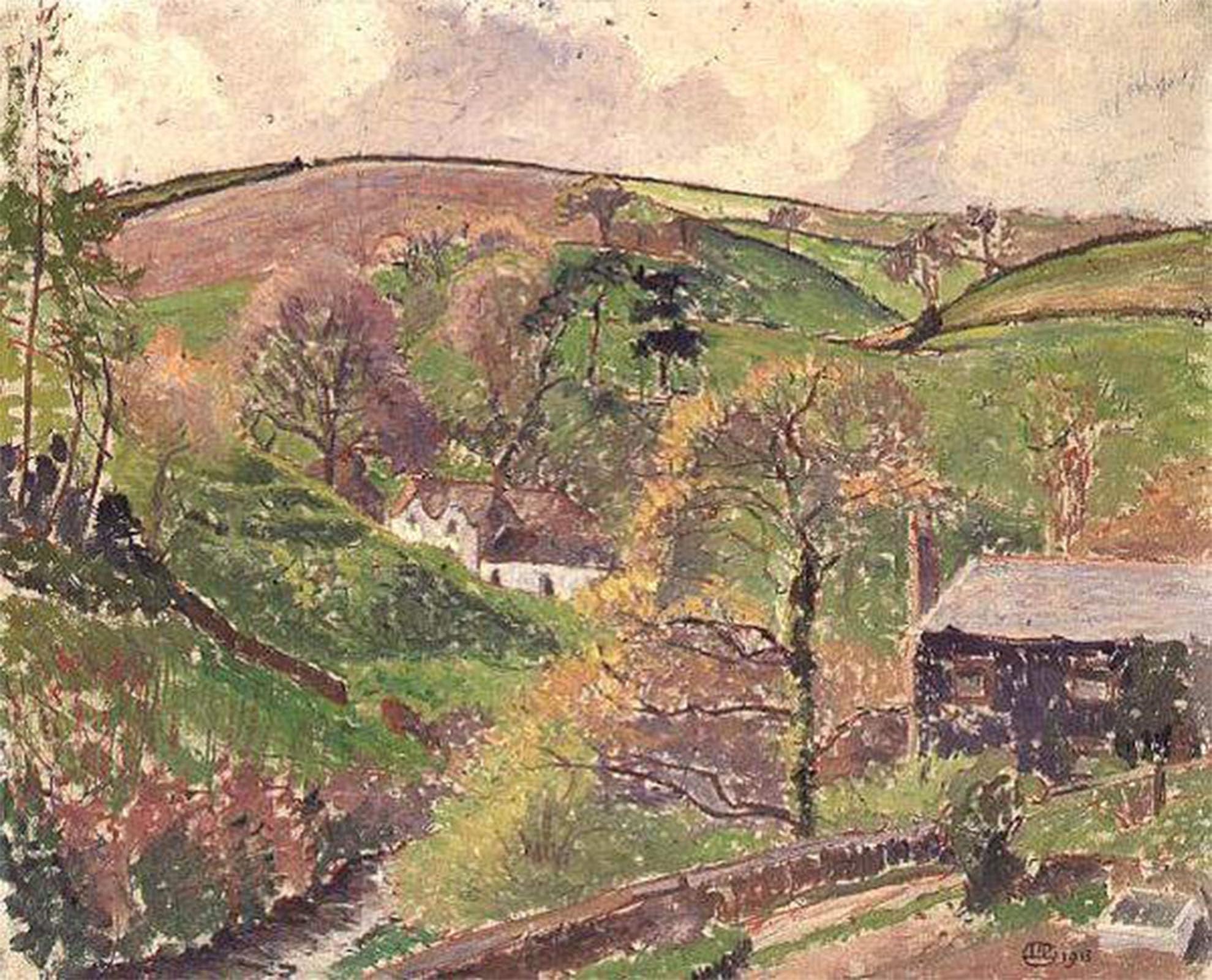 POSTERIIk Famous Modern Artwork Art Mural Blackpool Valley by Lucien Pissarro Oil Paintings Pictures for Home Decor 60x90cm