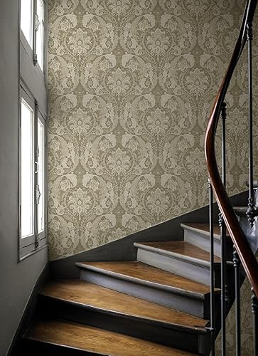 Miniatura 5 de NextWall Harry & Grace Thornton - Papel tapiz de damasco vintage para despegar y pegar (late)